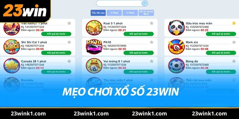 Mẹo chơi xổ số 23win